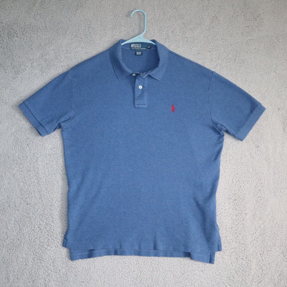 Polo Ralph Lauren Polo Shirt Mens Medium Blue Rugby Pullover Golf